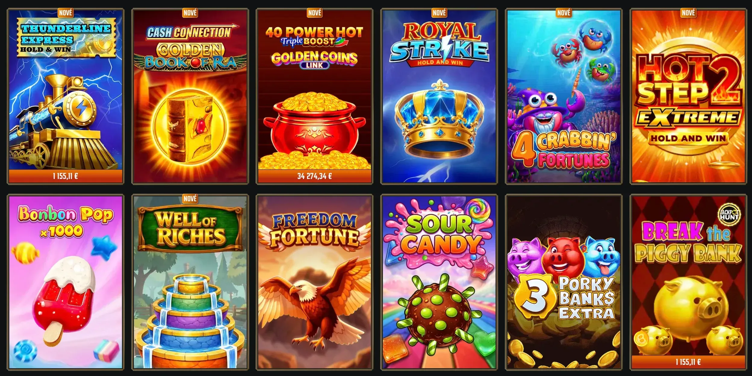 Různé hrací automaty v Gransino casino